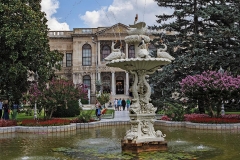 Dolmabahce Palace built in 19th century is one of the most glamorous palaces in the world.DolmabahÃ§e (Filled-in Garden) comes from the Turkish dolma meaning "filled" and bahÃ§e meaning "garden. The Palace was ordered by the Empire's 31st Sultan,  Abdul Mecit and built between the years 1843 and 1856. This palace is filled with every luxury imaginable. The construction cost five million Ottoman mecidiye gold coins, 35 tons of gold, the equivalent of ca. $1.5 billion in today's (2013) values. It was the administrative center of the late Ottoman Empire with the last of Ottoman Sultans was residing there. After the foundation of the Turkish Republic in Ankara, Mustafa Kemal Ataturk transferred all government functions to the youthful capital but on his visits to Istanbul Ataturk occupied only a small room at Dolmabahce Palace as his own. He stayed, welcomed his foreign guests and made a practical center for national, historical and language congress and for international conferences.