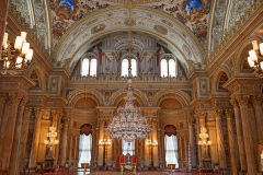 Dolmabahce Palace built in 19th century is one of the most glamorous palaces in the world.DolmabahÃ§e (Filled-in Garden) comes from the Turkish dolma meaning "filled" and bahÃ§e meaning "garden. The Palace was ordered by the Empire's 31st Sultan,  Abdul Mecit and built between the years 1843 and 1856. This palace is filled with every luxury imaginable. The construction cost five million Ottoman mecidiye gold coins, 35 tons of gold, the equivalent of ca. $1.5 billion in today's (2013) values. It was the administrative center of the late Ottoman Empire with the last of Ottoman Sultans was residing there. After the foundation of the Turkish Republic in Ankara, Mustafa Kemal Ataturk transferred all government functions to the youthful capital but on his visits to Istanbul Ataturk occupied only a small room at Dolmabahce Palace as his own. He stayed, welcomed his foreign guests and made a practical center for national, historical and language congress and for international conferences.