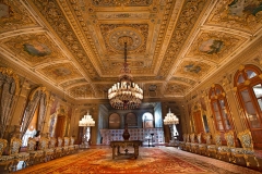 Dolmabahce Palace built in 19th century is one of the most glamorous palaces in the world.DolmabahÃ§e (Filled-in Garden) comes from the Turkish dolma meaning "filled" and bahÃ§e meaning "garden. The Palace was ordered by the Empire's 31st Sultan,  Abdul Mecit and built between the years 1843 and 1856. This palace is filled with every luxury imaginable. The construction cost five million Ottoman mecidiye gold coins, 35 tons of gold, the equivalent of ca. $1.5 billion in today's (2013) values. It was the administrative center of the late Ottoman Empire with the last of Ottoman Sultans was residing there. After the foundation of the Turkish Republic in Ankara, Mustafa Kemal Ataturk transferred all government functions to the youthful capital but on his visits to Istanbul Ataturk occupied only a small room at Dolmabahce Palace as his own. He stayed, welcomed his foreign guests and made a practical center for national, historical and language congress and for international conferences.